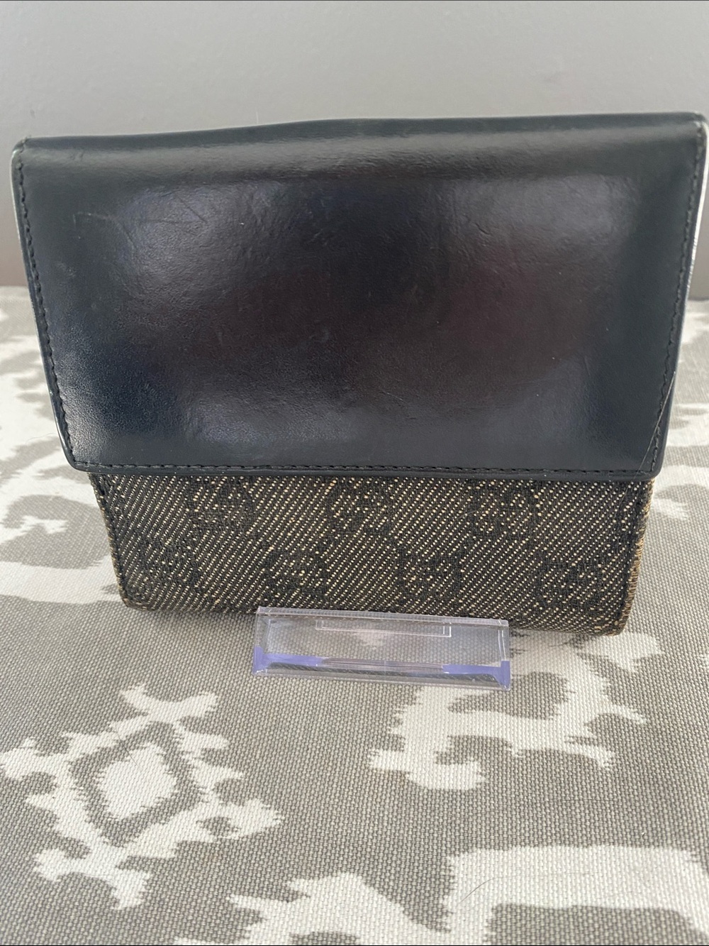 Gucci Jackie GG Canvas Black Leather Compact Wallet - Picture 6 of 10